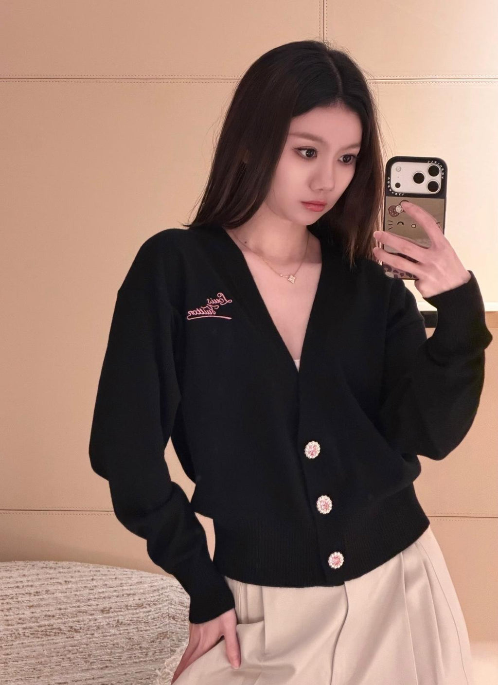 2026 Women's LY Embroidered Gemstone Cardigan Sweater (DD156)