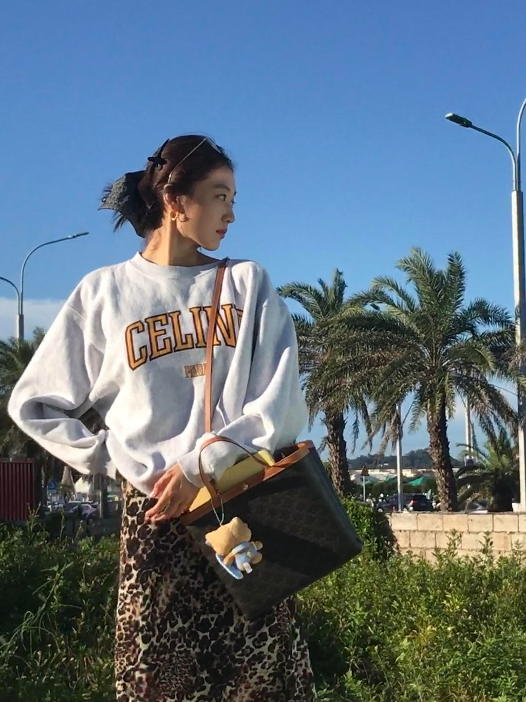 2026 Women's Ce Printed Logo Sweatshirt (EE449 Grey)