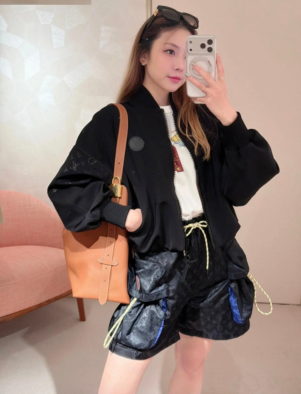 2026 Women's LY Label Full Print Jacquard Coat (DD154)