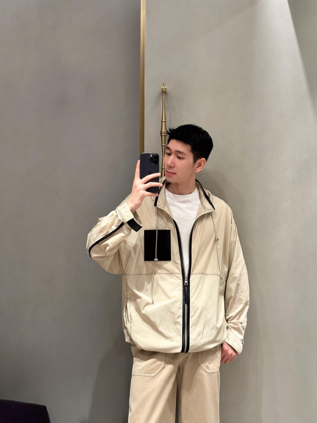 2026 New Style Way Leather Patched Hooded Coat (AA639-C25)