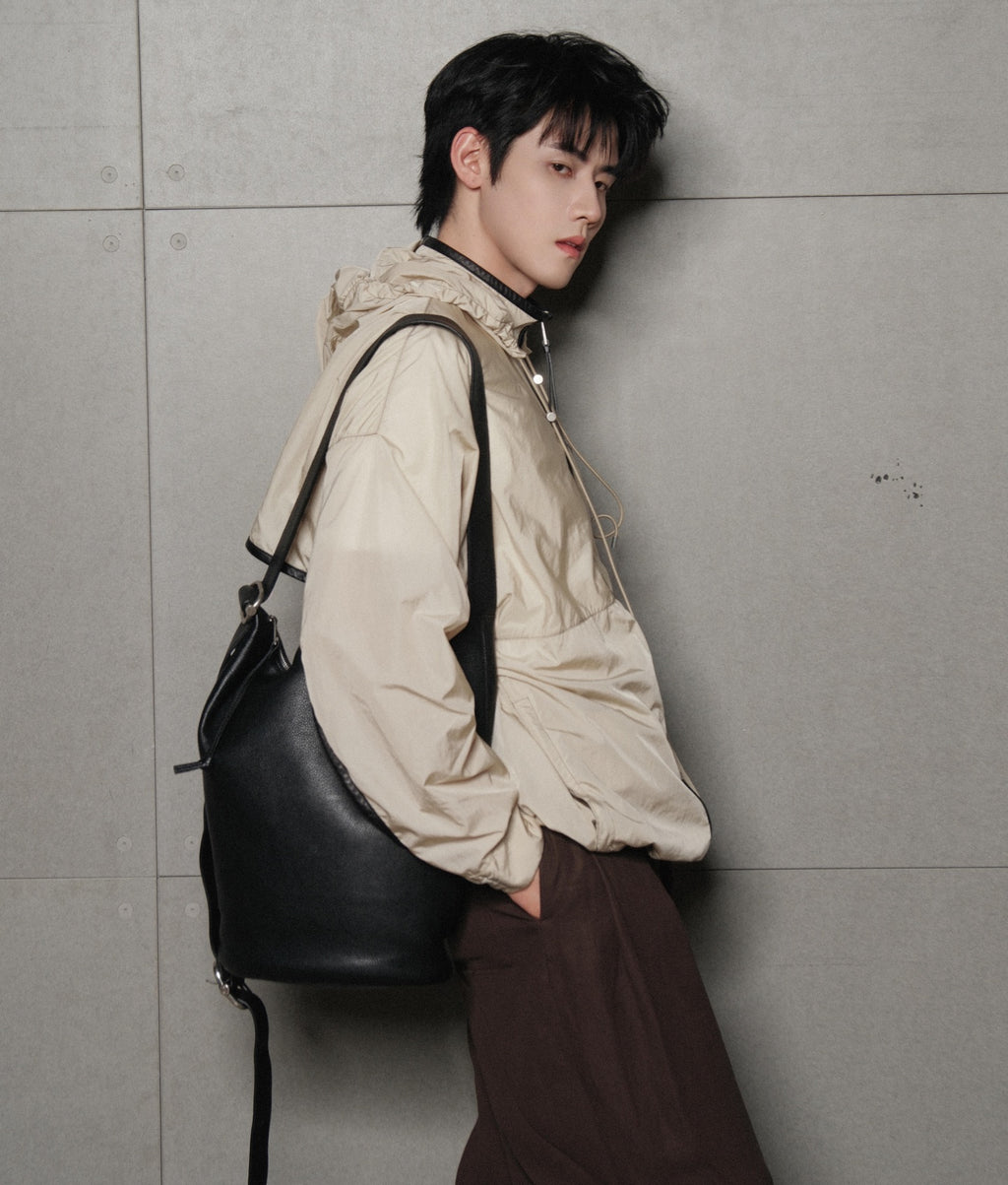 2026 New Style Way Leather Patched Hooded Coat (AA639-C25)
