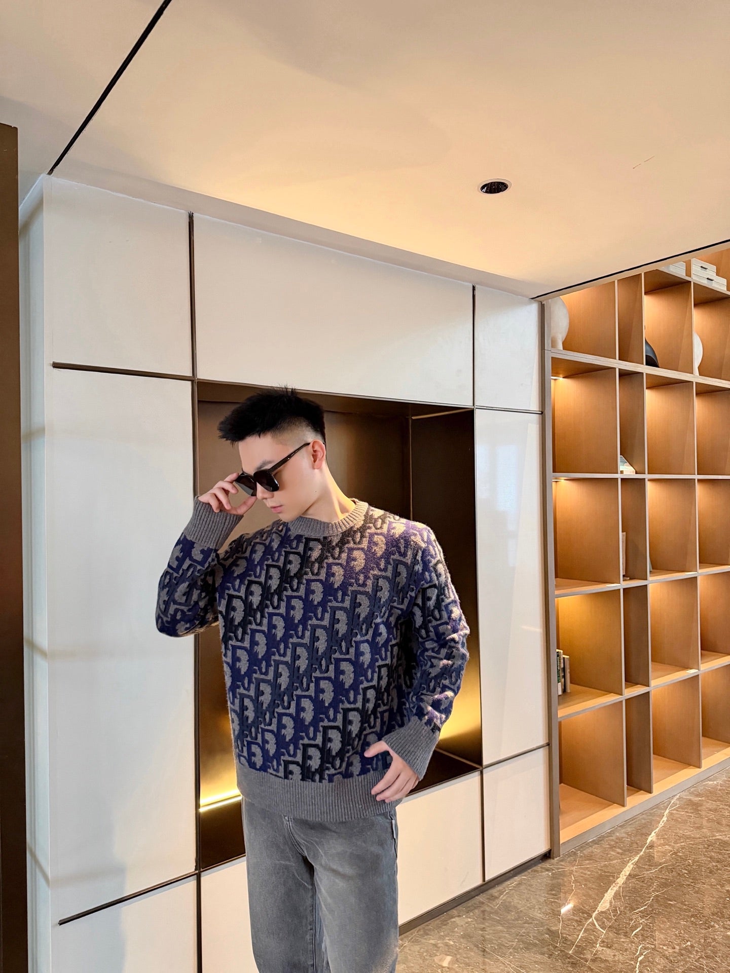 2026 New CD Gradient Full Printed Jacquard Sweater (AA636-B40)