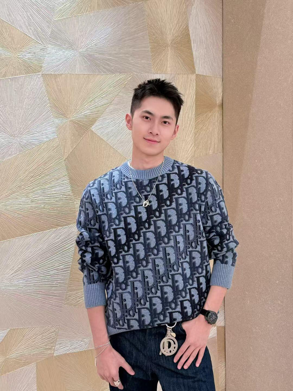 2026 New CD Gradient Full Printed Jacquard Sweater (AA636-B40)