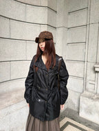 2026 Women's Triangle Brand Triangular Pattern Double-Button Coat (DD184)