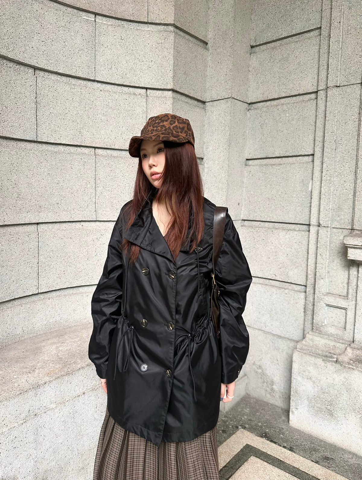2026 Women's Triangle Brand Triangular Pattern Double-Button Coat (DD184)