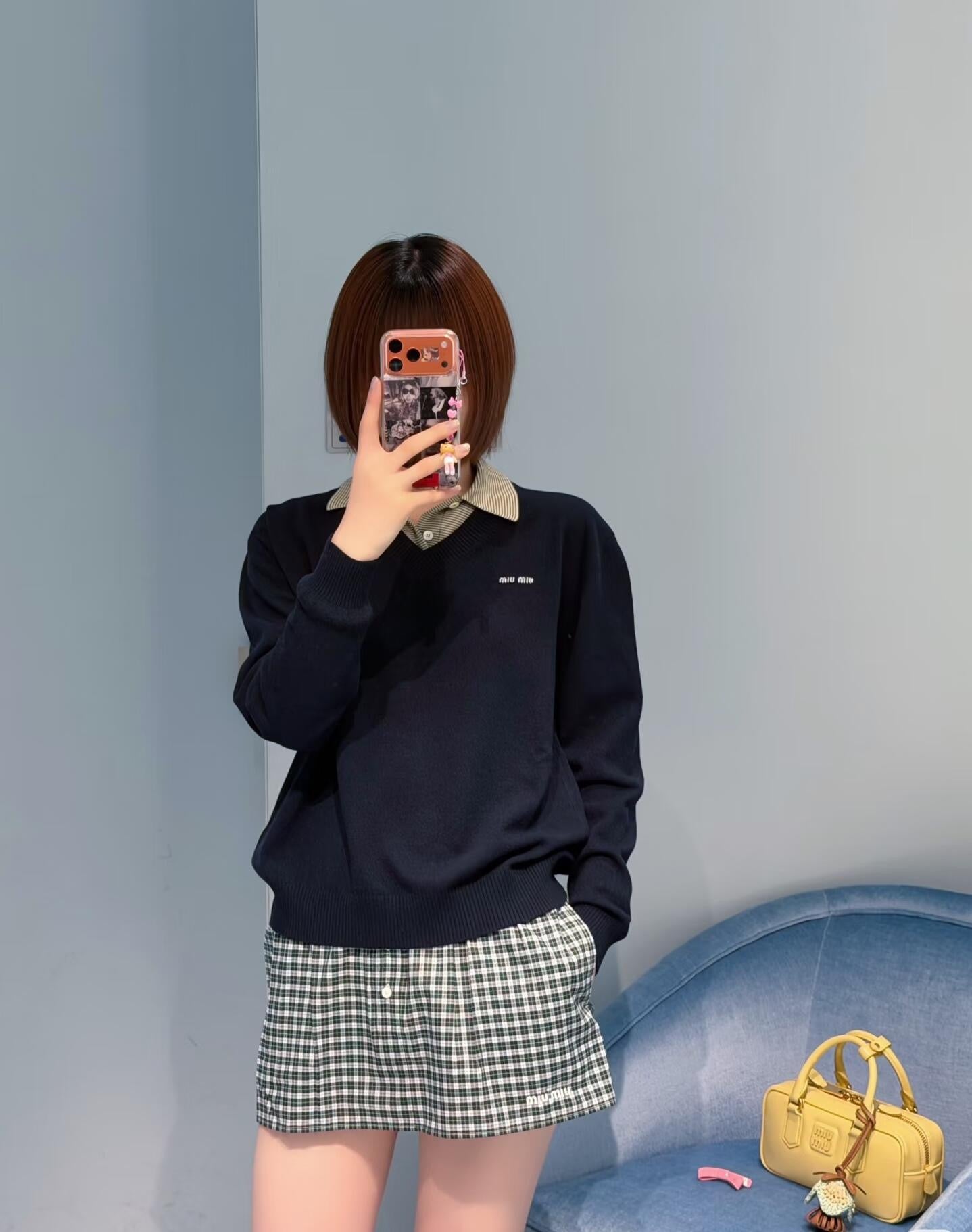 2026 Women's MM Logo Layered Decorative Sweater (DD185)