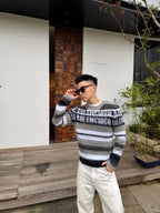2026 new model Balen logo letter stripe sweater (AA1024-B40)