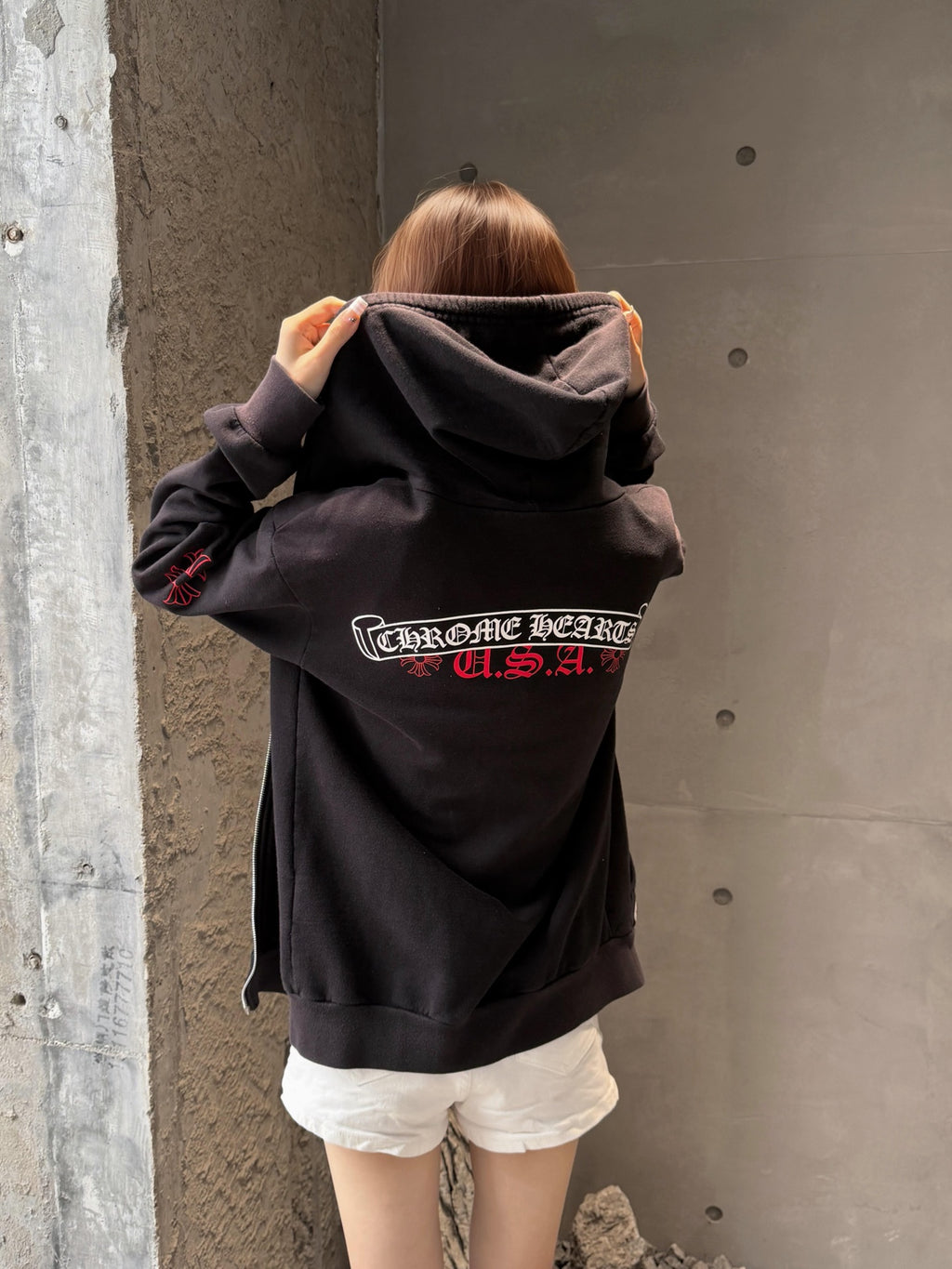 2026 Women's CH Letter Print Zip-Up Coat (DD187)