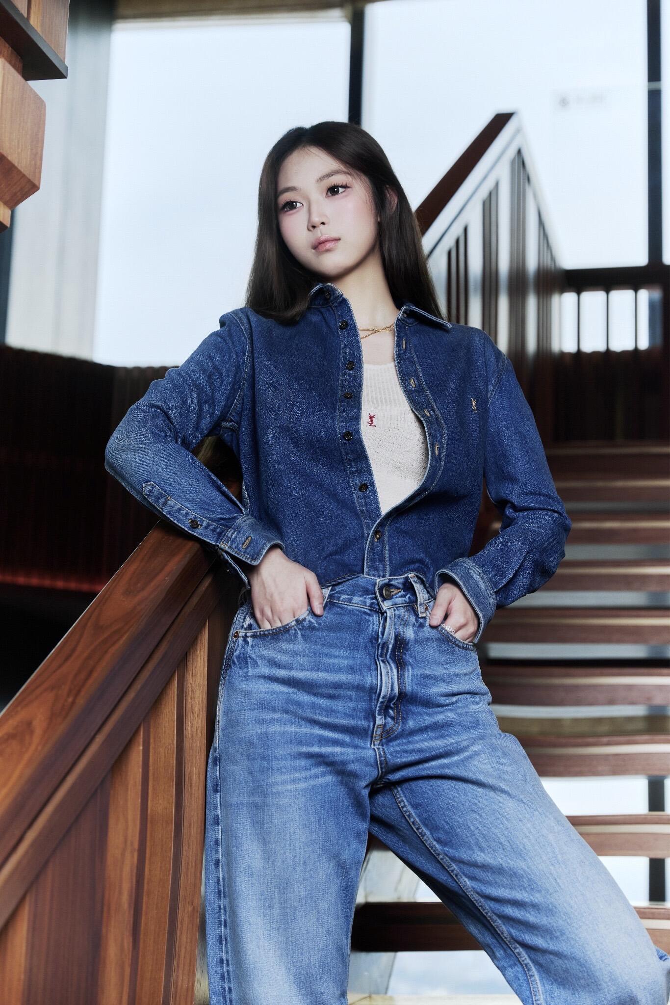 2026 Women's Saint L Embroidered Denim Shirt (EE444)