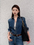 2026 Women's Saint L Embroidered Denim Shirt (EE444)