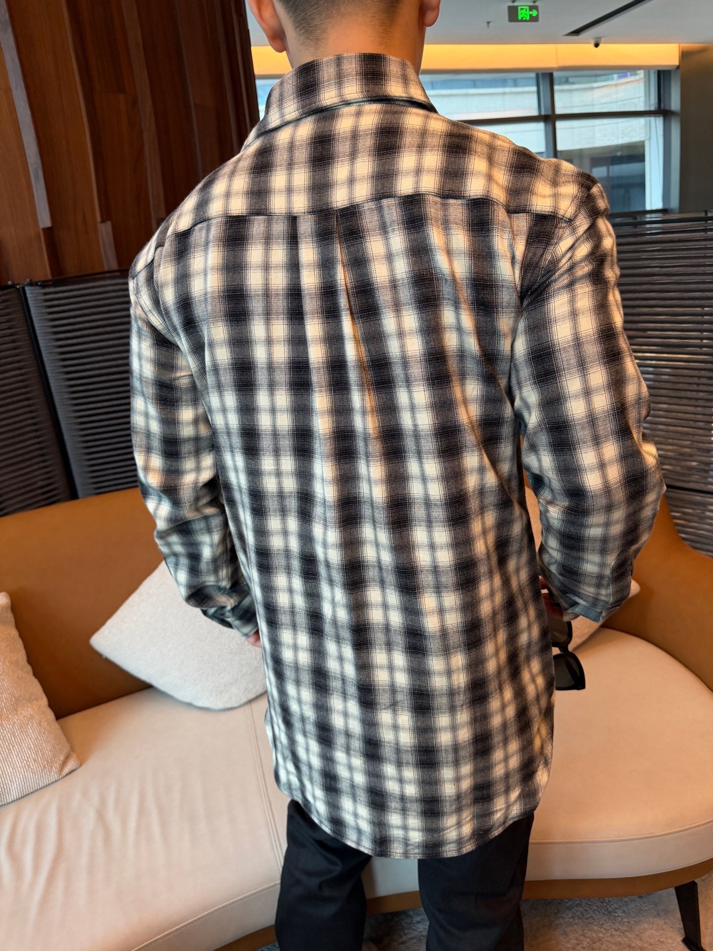 2026 new model Balen logo check shirt (AA685-B30)