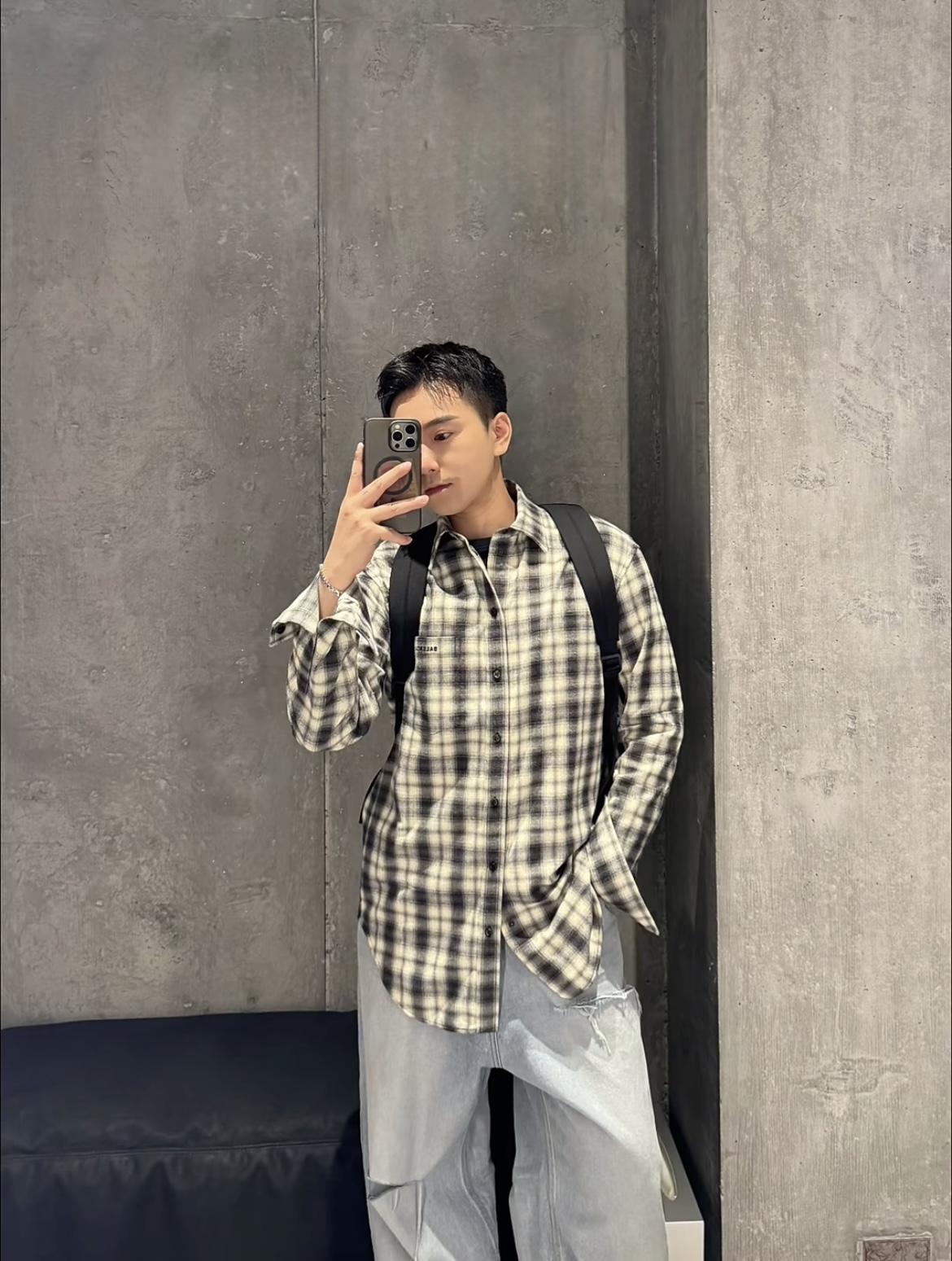 2026 new model Balen logo check shirt (AA685-B30)