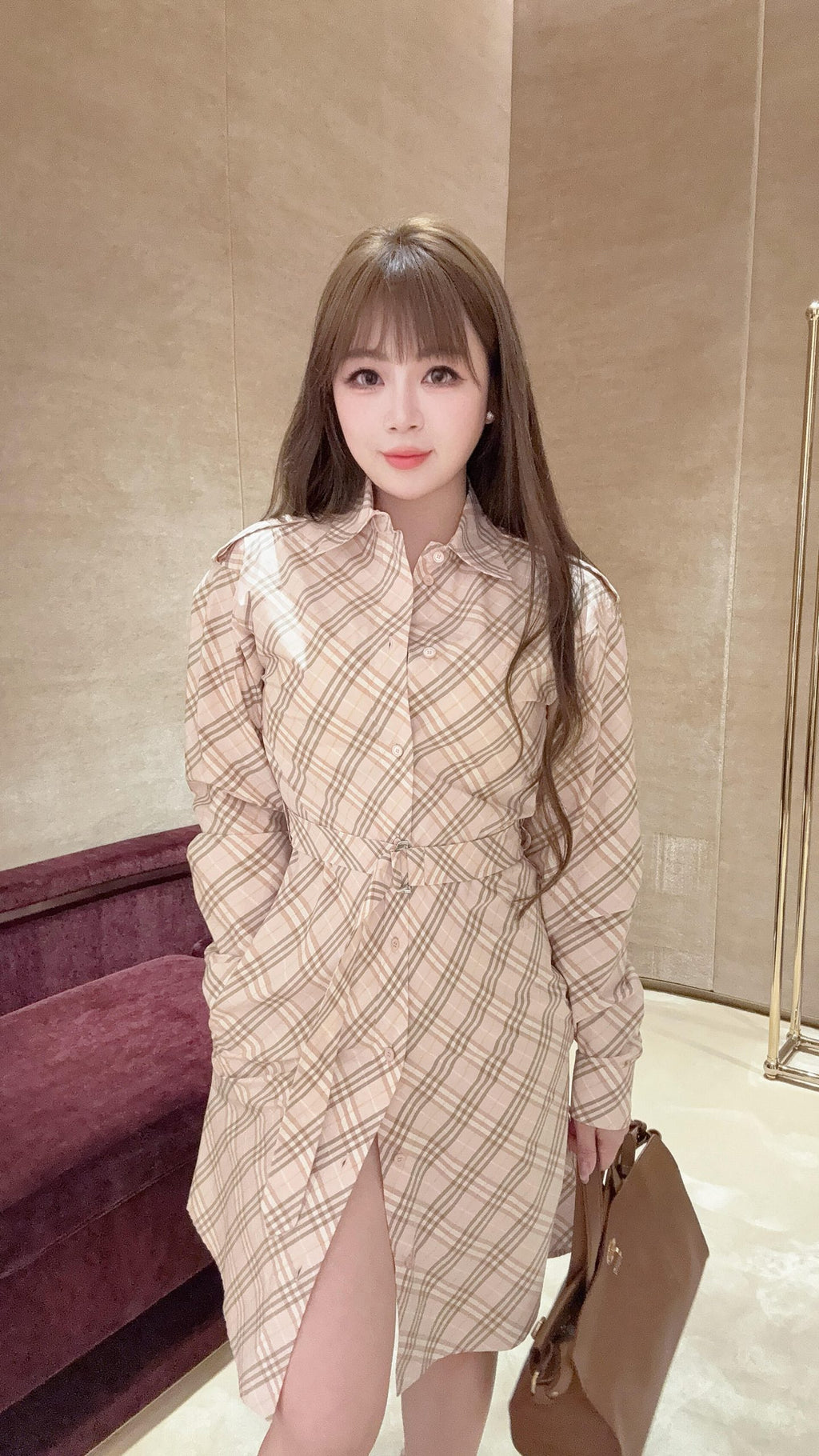 2026 Women's BBR Check Blouse-style Dress (DD165)