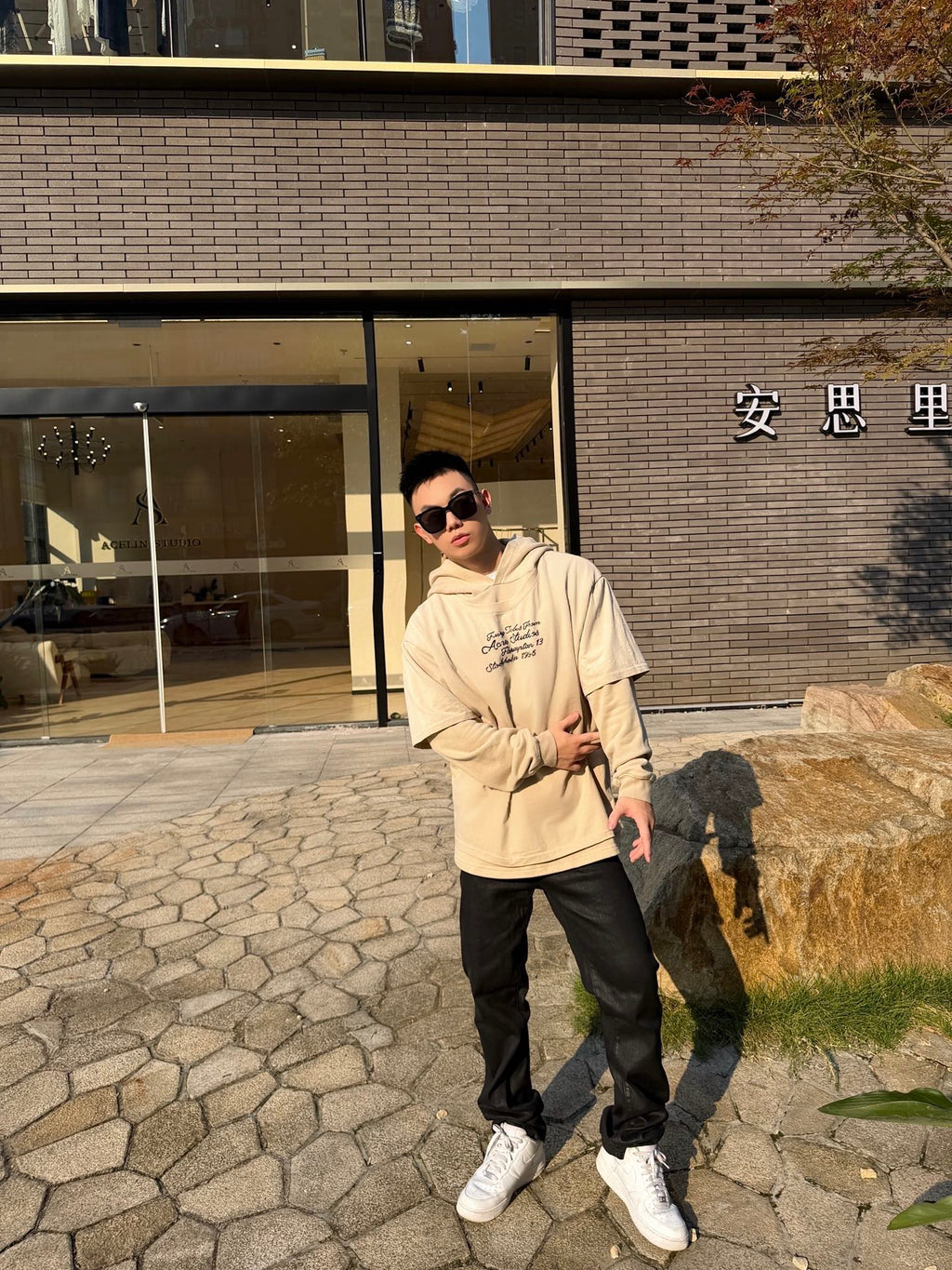 2026 New Model Acn Logo Layered Hooded Sweatshirt (CC7005-B85)