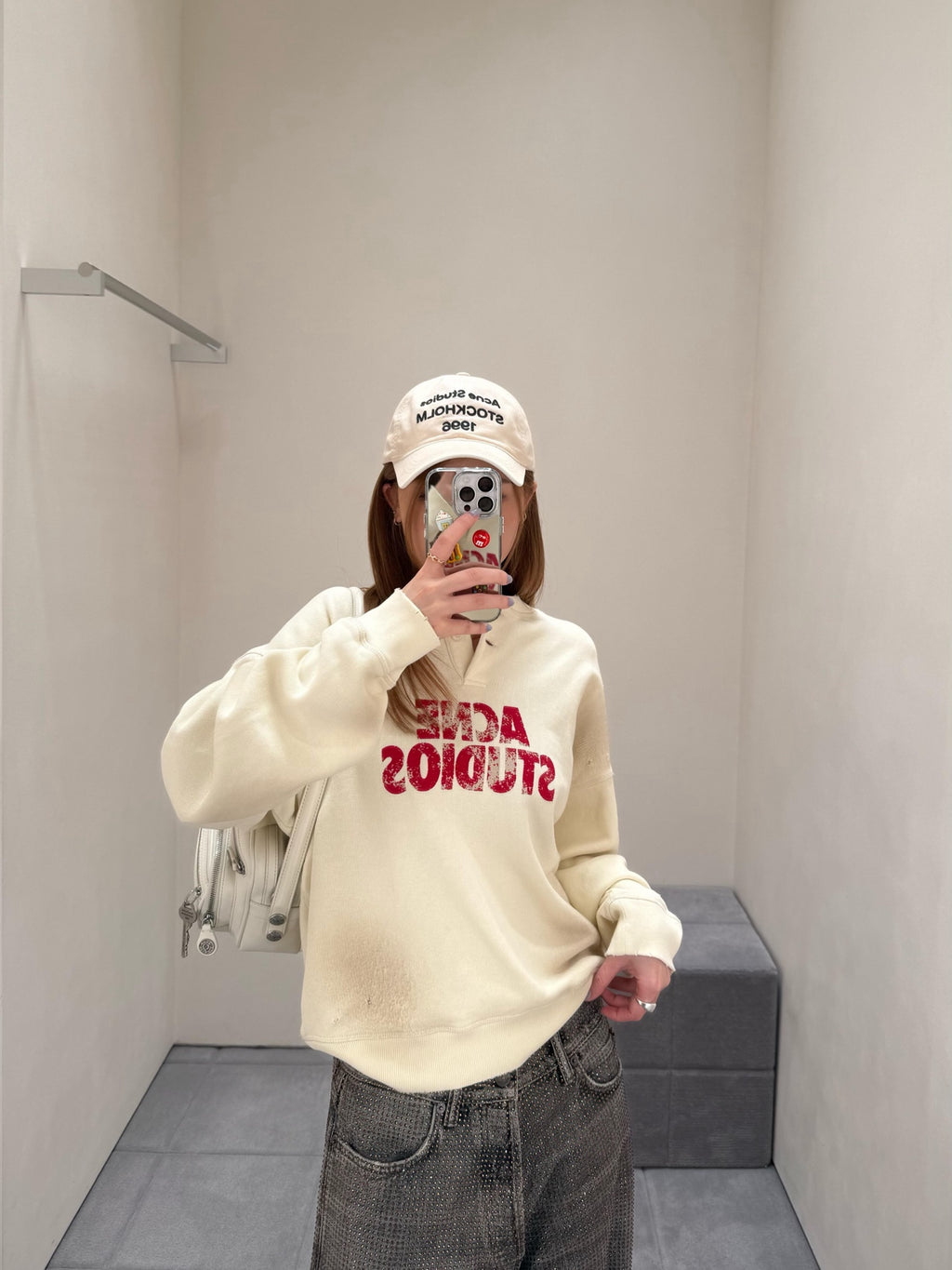2026 Women's Acn Logo Printed Vintage Sweatshirt (FF765)