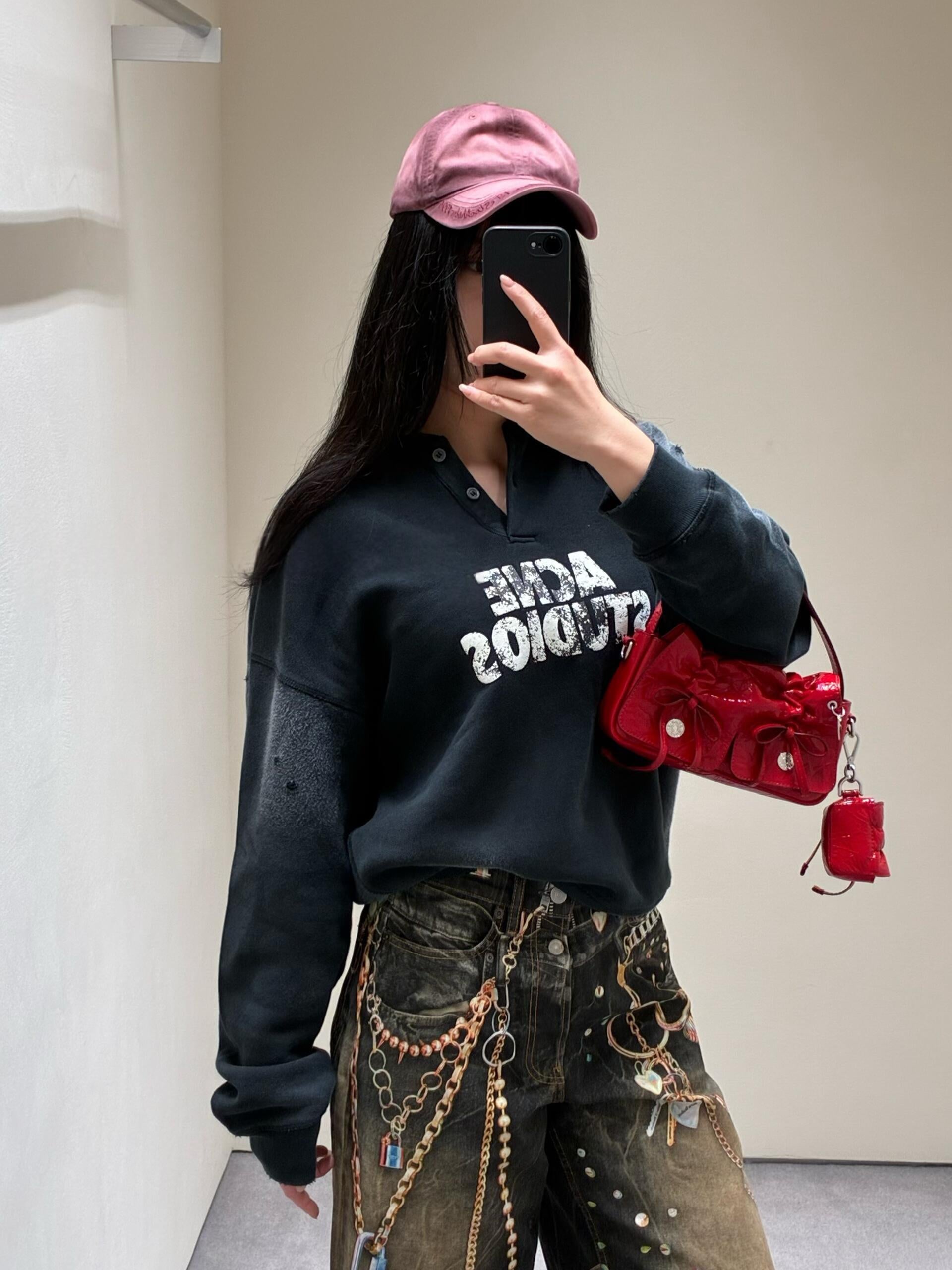 2026 Women's Acn Logo Printed Vintage Sweatshirt (FF765)