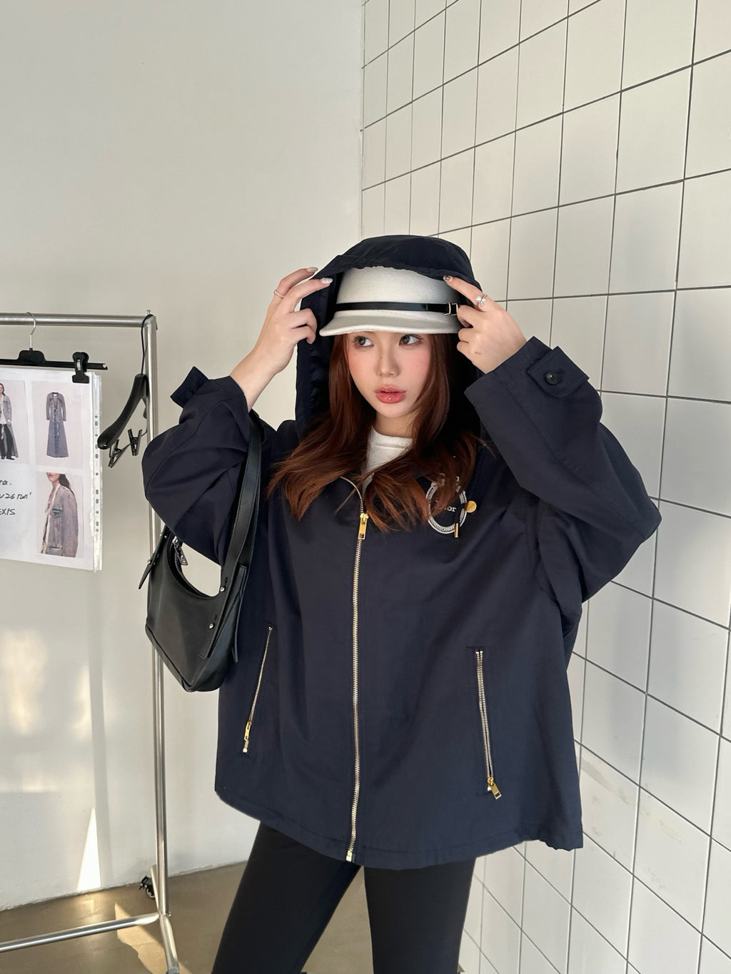 2026 Women's CD Embroidered Hooded Jacket (DD173)
