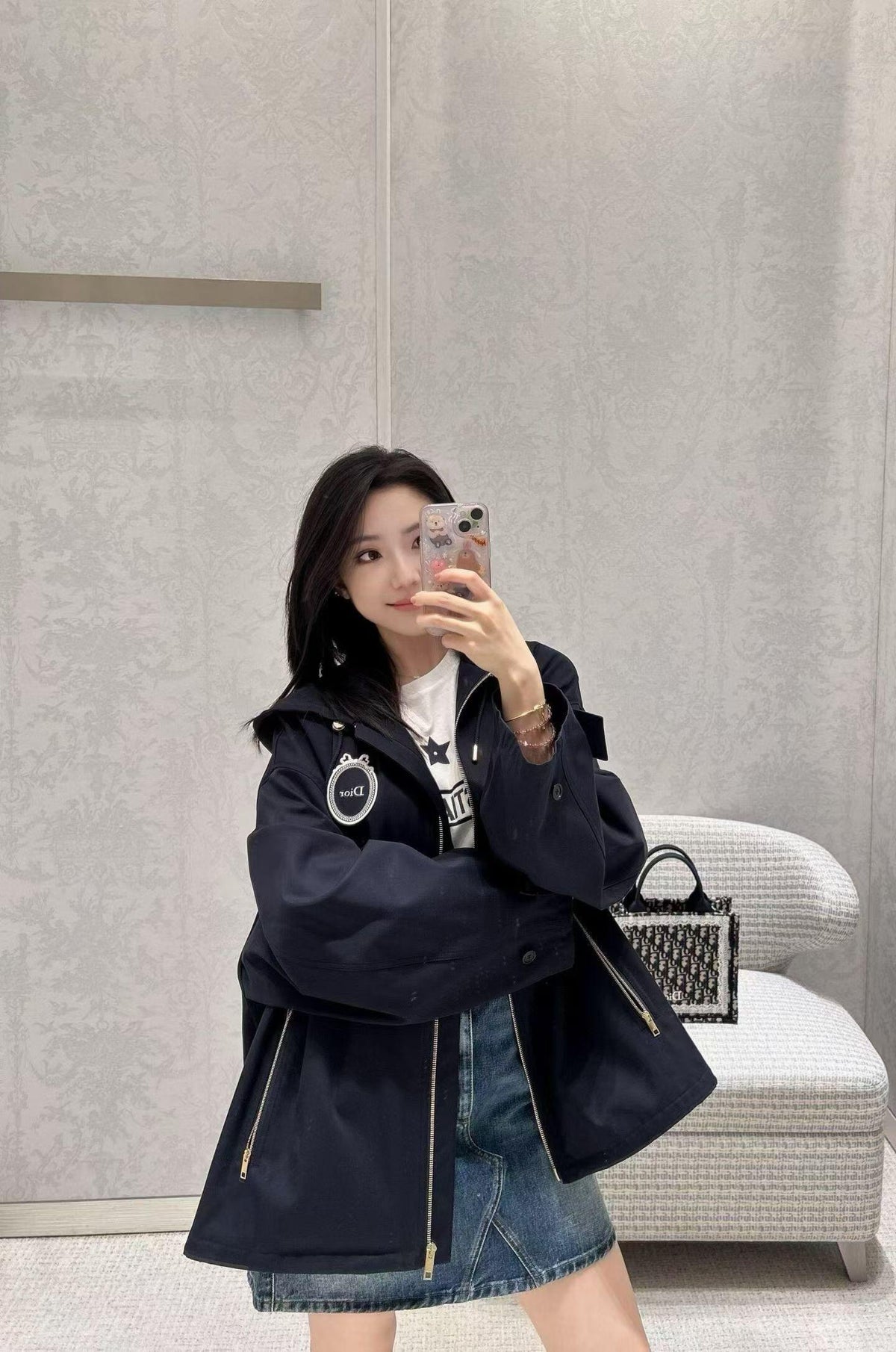 2026 Women's CD Embroidered Hooded Jacket (DD173)