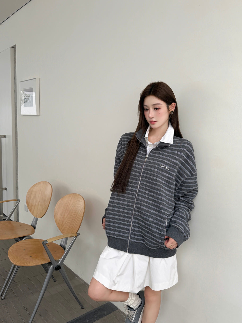 2026 New MM Logo Striped Zip-Up Jacket (CC7019-C15)