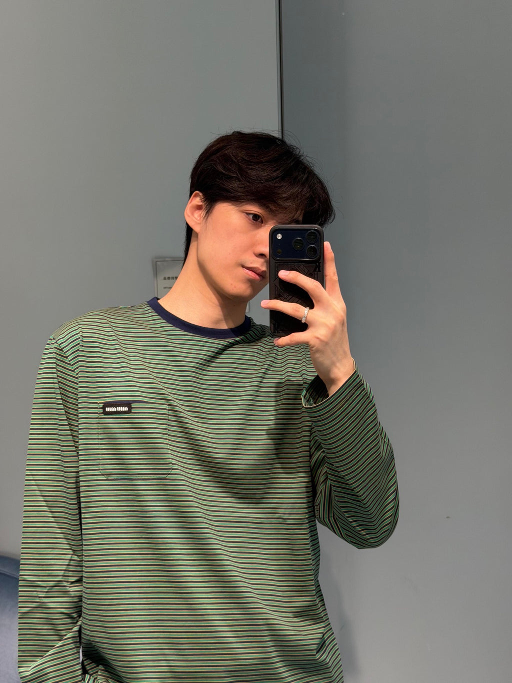 2026 New Model MM Logo Striped Long-Sleeved Shirt (CC7016-A70)