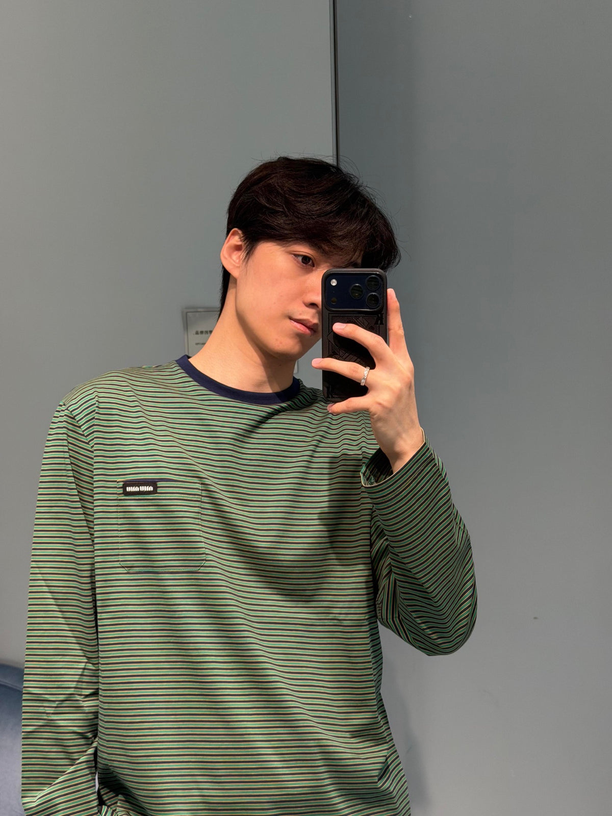 2026 New Model MM Logo Striped Long-Sleeved Shirt (CC7016-A70)