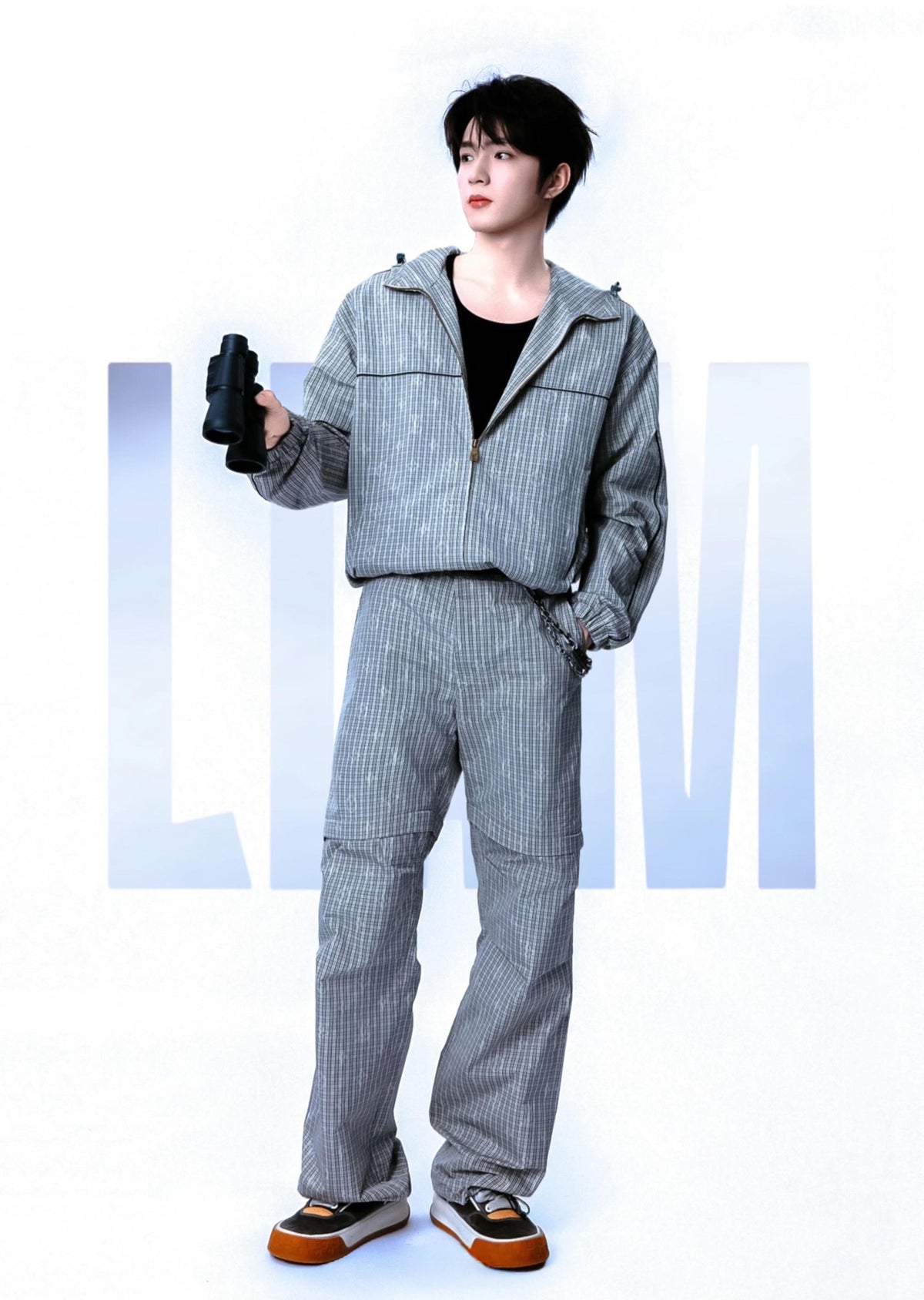 2026 new model LY logo check-pattern lined zipper pants (AA659-B85)