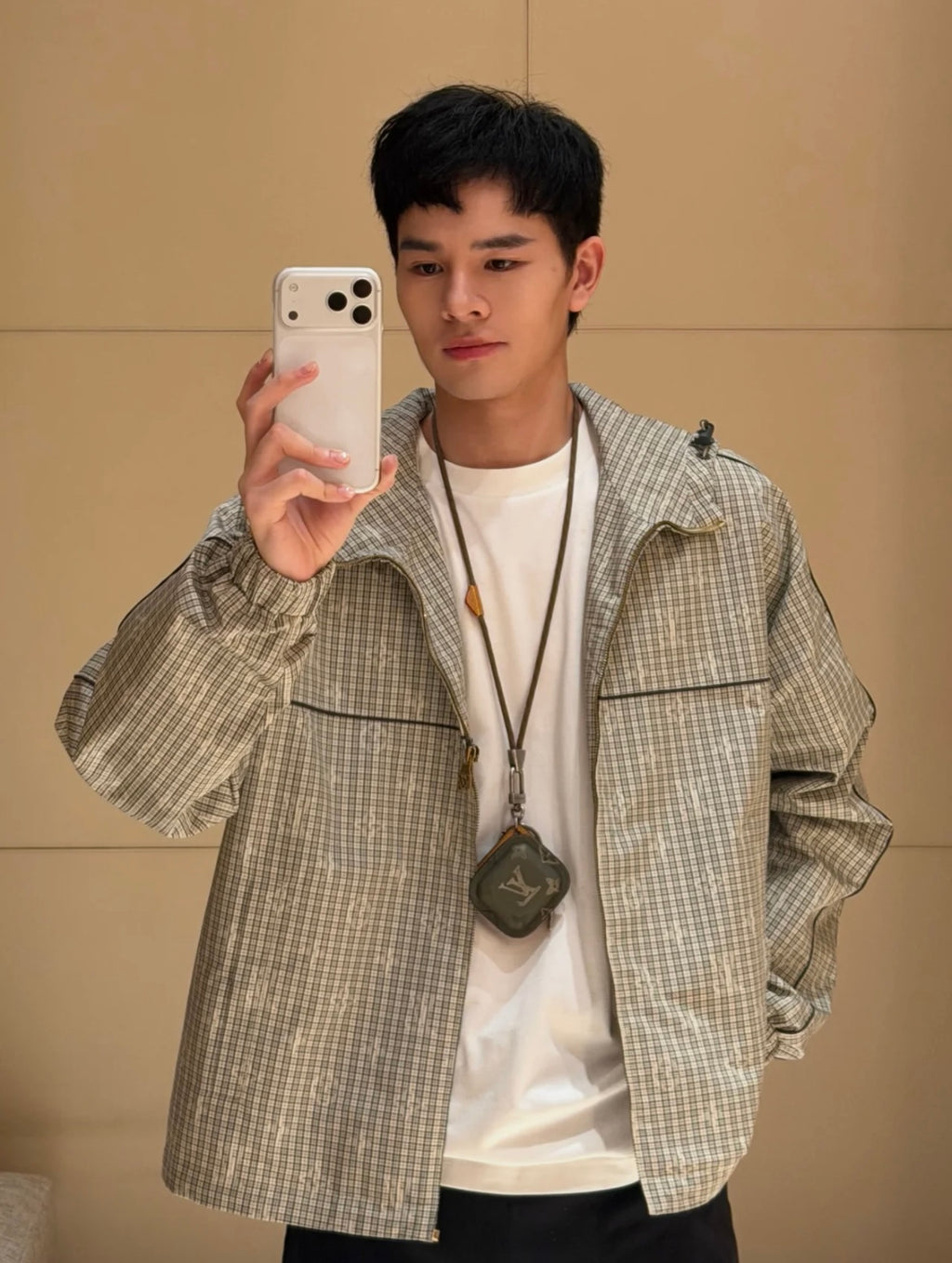 2026 New Model LY Logo Checkered Hooded Jacket (AA678-C15)
