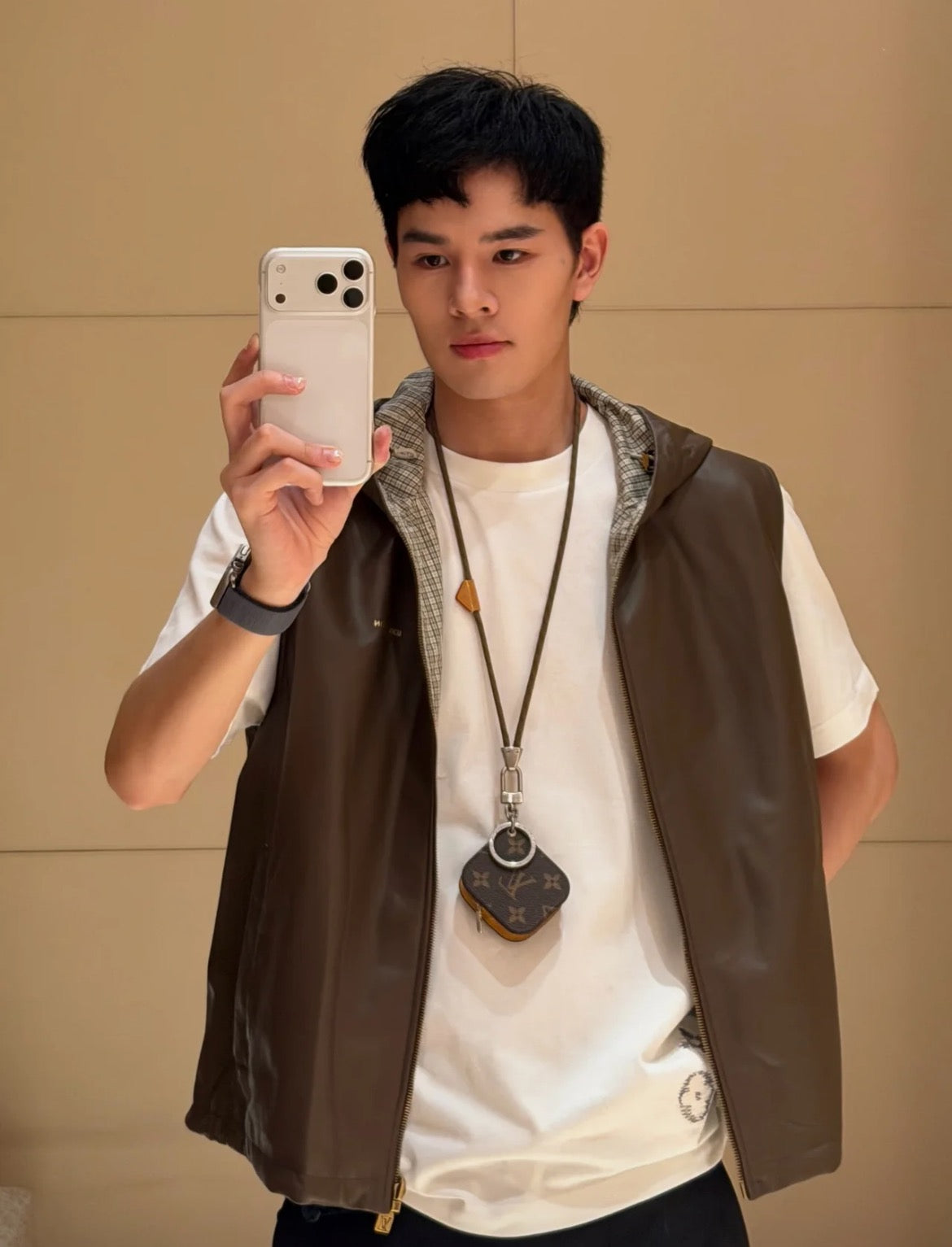 2026 New Model LY Check Double-sided Leather Jacket (AA630-C05)