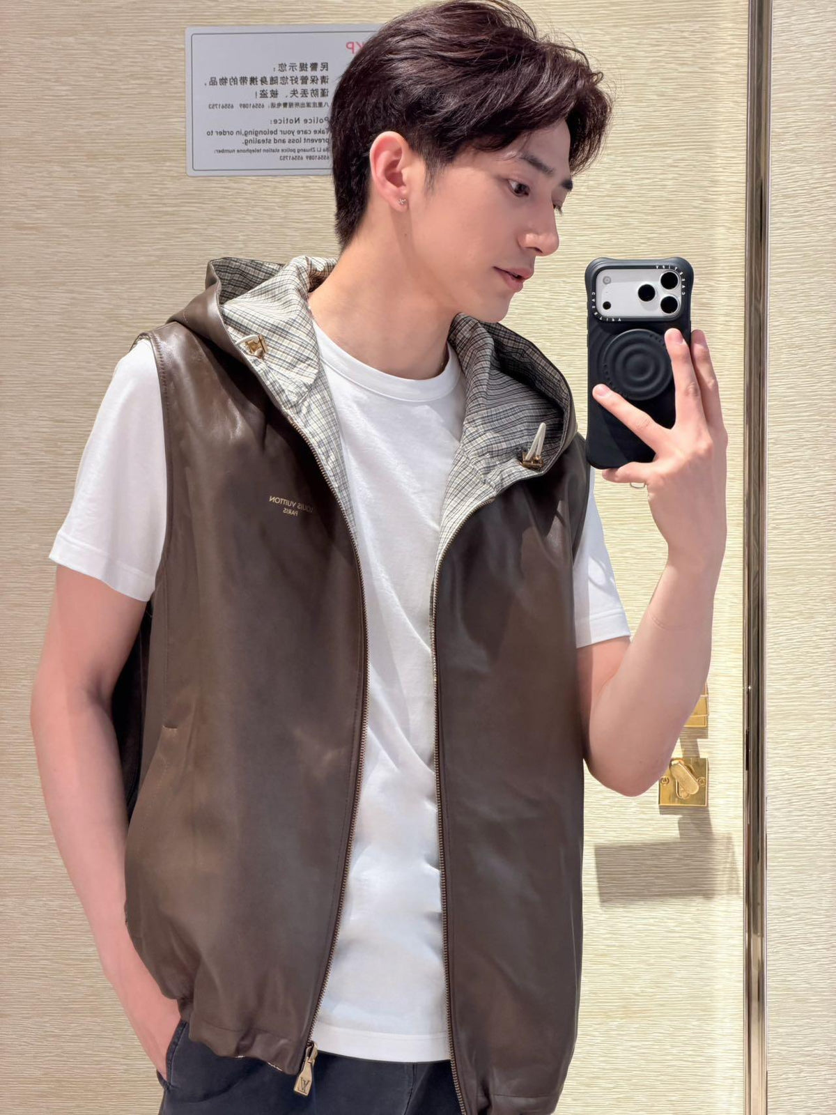 2026 New Model LY Check Double-sided Leather Jacket (AA630-C05)