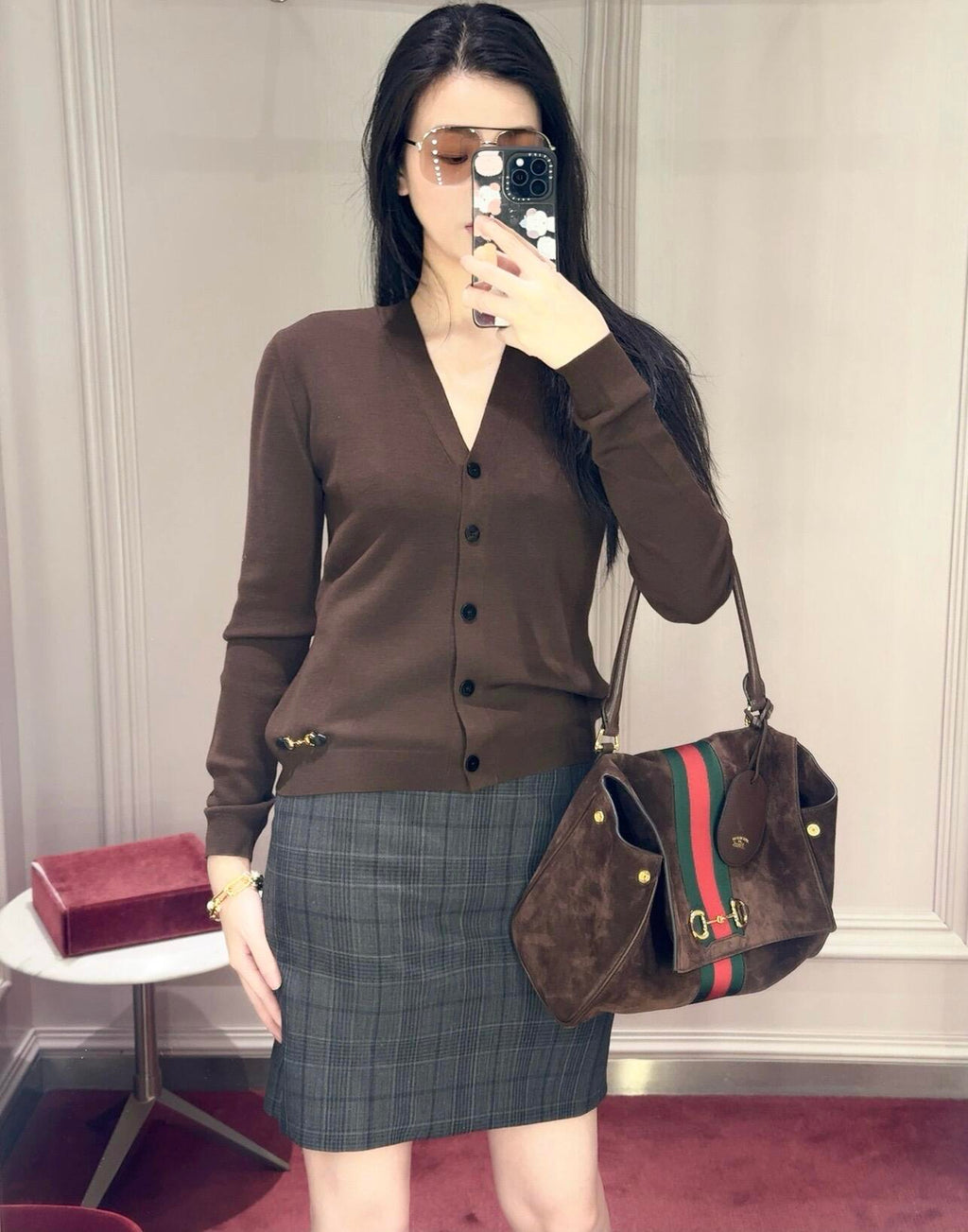 2026 Women's GU Horse Clip Collar Sweater Blazer (DD192)