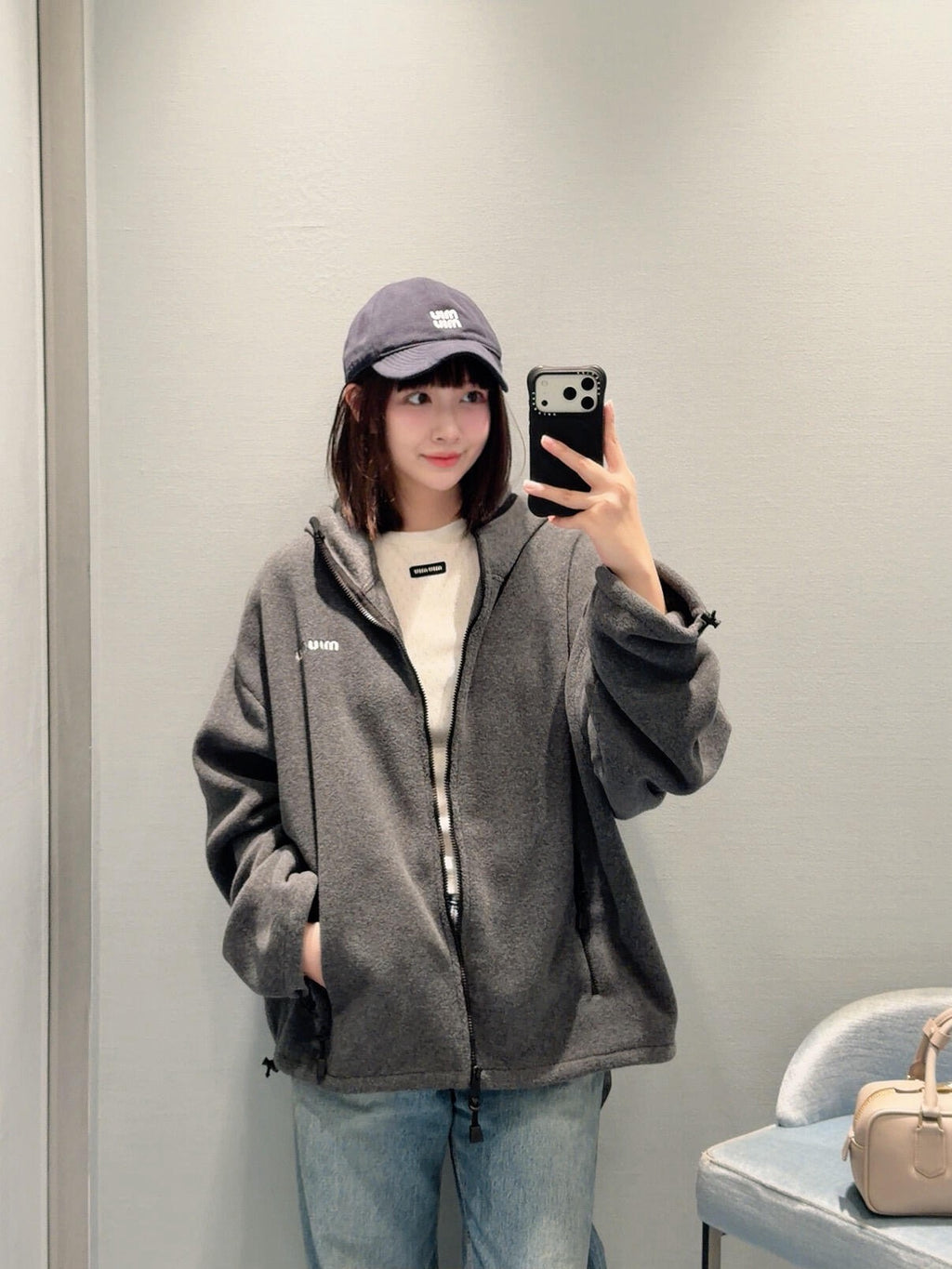 2026 Women's MM Embroidered Logo Hooded Coat (FF821)