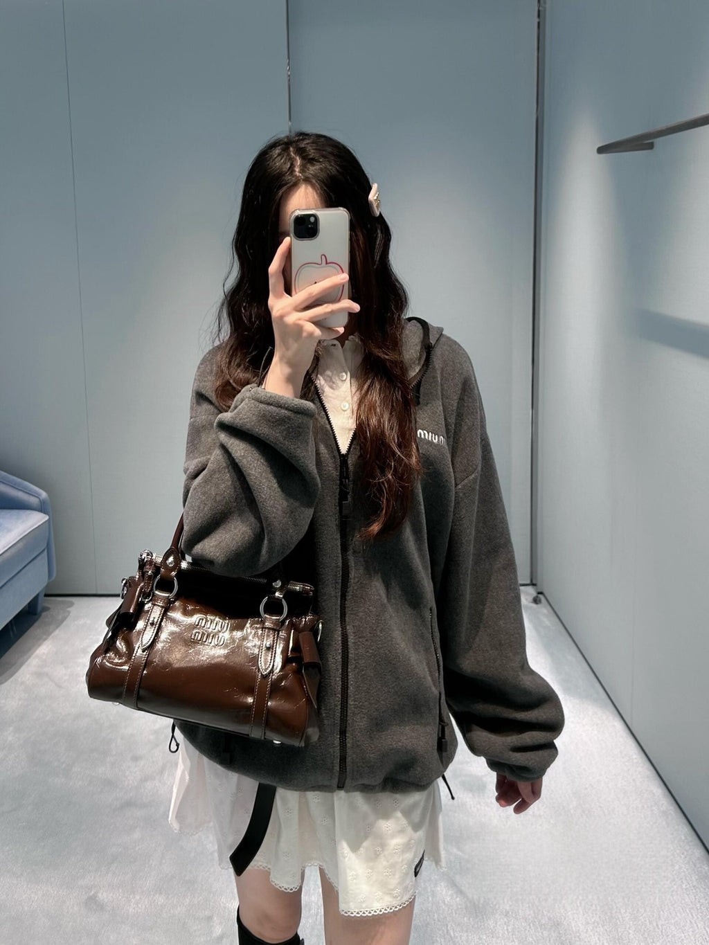 2026 Women's MM Embroidered Logo Hooded Coat (FF821)