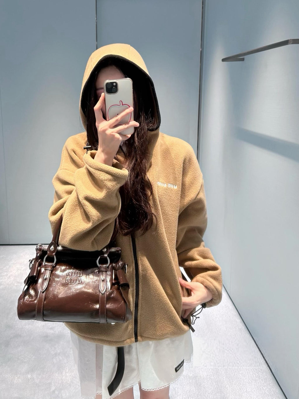 2026 Women's MM Embroidered Logo Hooded Coat (FF821)