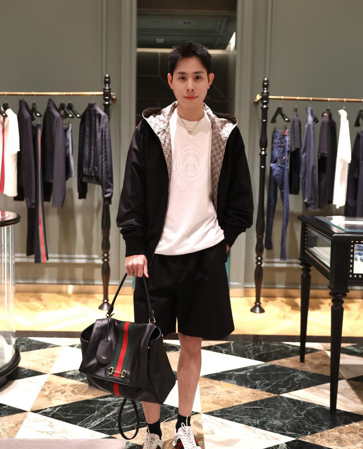 2026 New Model GU Embroidered and Printed Double-Sided Zipper Coat (AA692-B95)
