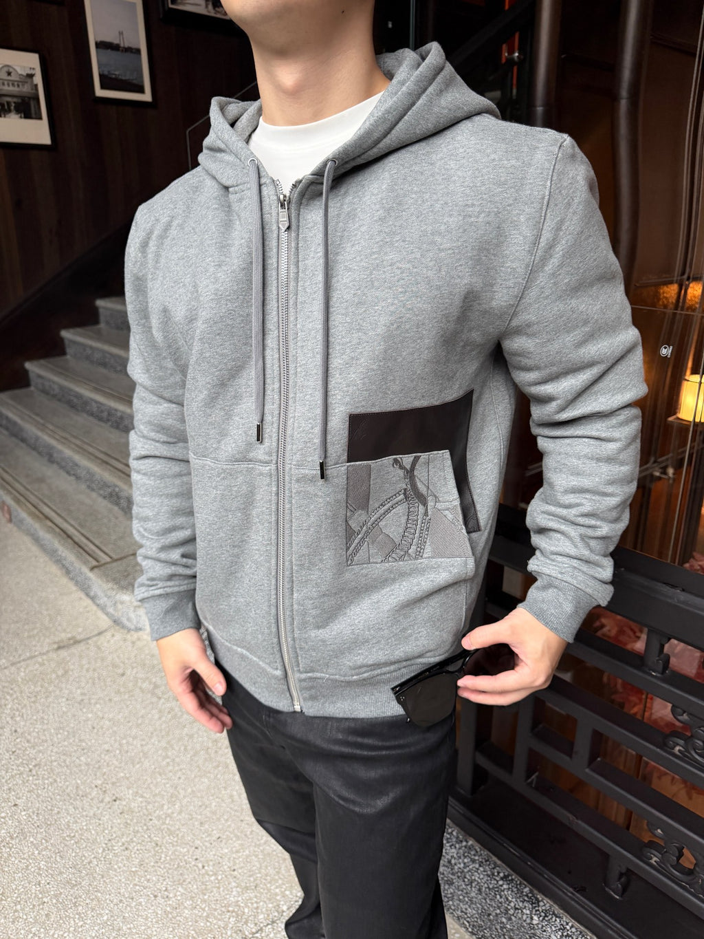 2026 New Model H Embroidered Leather Zipper Coat (AA684-B85)
