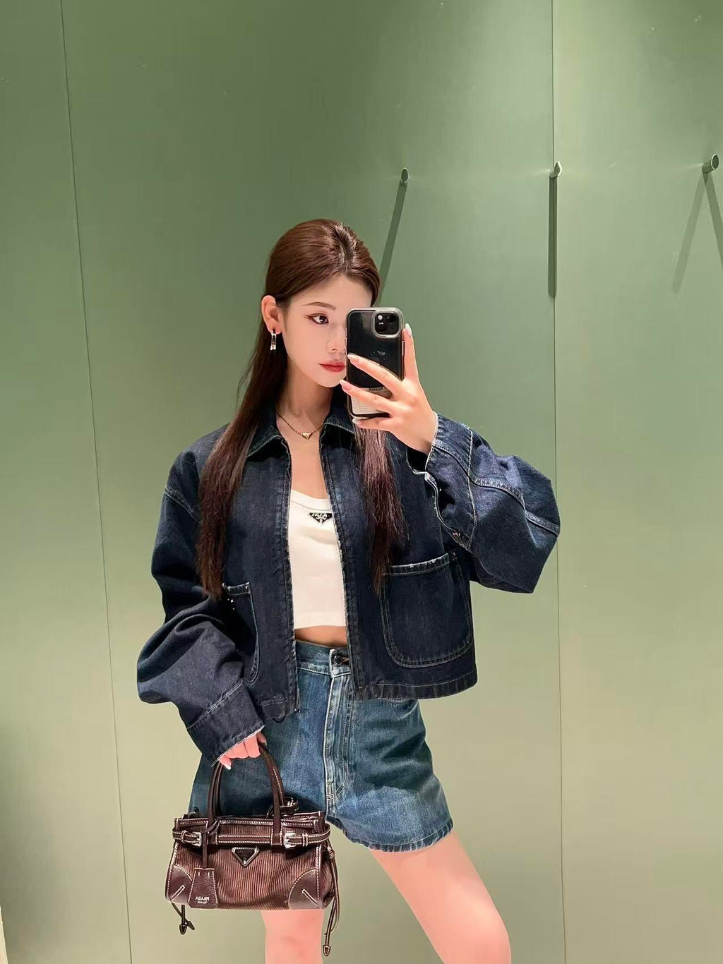 2026 Women's Triangle Brand Denim Washed Jacket (DD199)