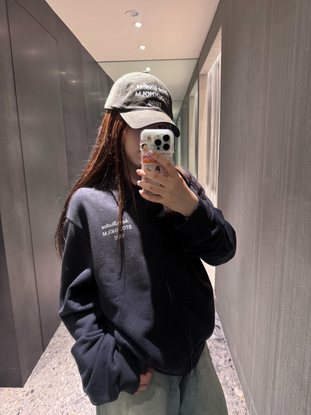 2026 Women's Acn Logo Printed Weathered Jacket (FF808)