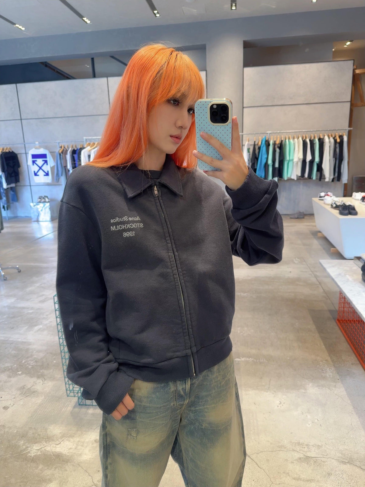 2026 Women's Acn Logo Printed Weathered Jacket (FF808)