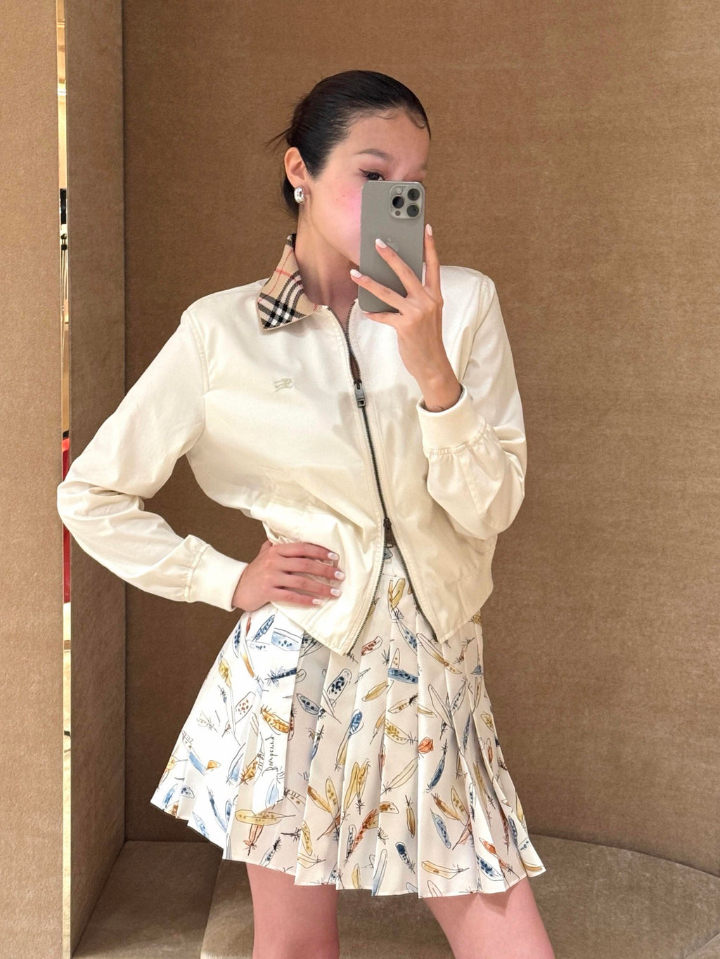 2026 Women's BBR Embroidered Plaid Collar Coat (DD193)