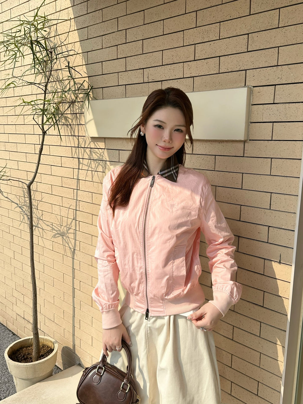 2026 Women's BBR Embroidered Plaid Collar Coat (DD193)