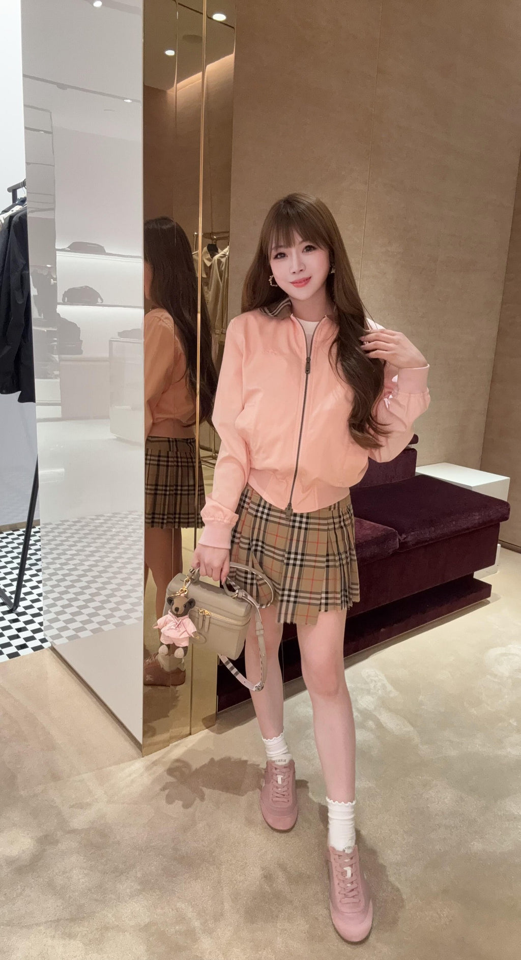 2026 Women's BBR Embroidered Plaid Collar Coat (DD193)