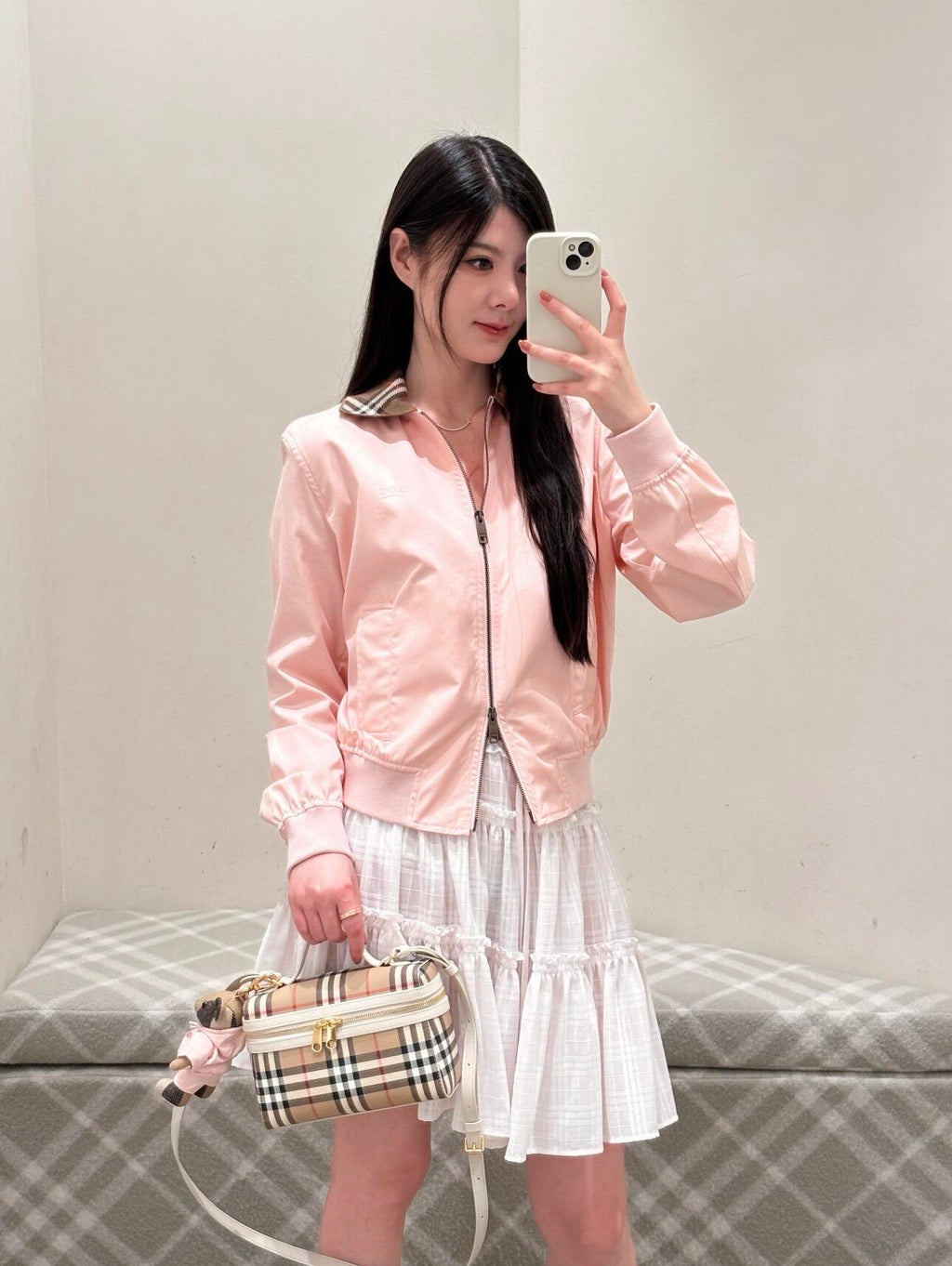 2026 Women's BBR Embroidered Plaid Collar Coat (DD193)