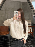 2026 Women's CC Double C Embroidered Striped Shirt (FF804)