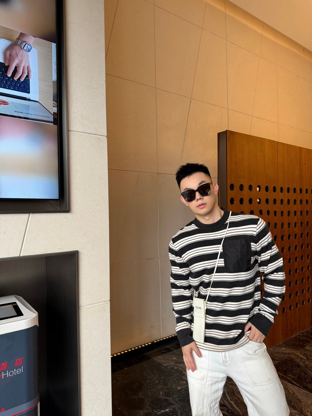 2026 New Model Mon Logo Pocket Check Shirt (AA1030-B20)