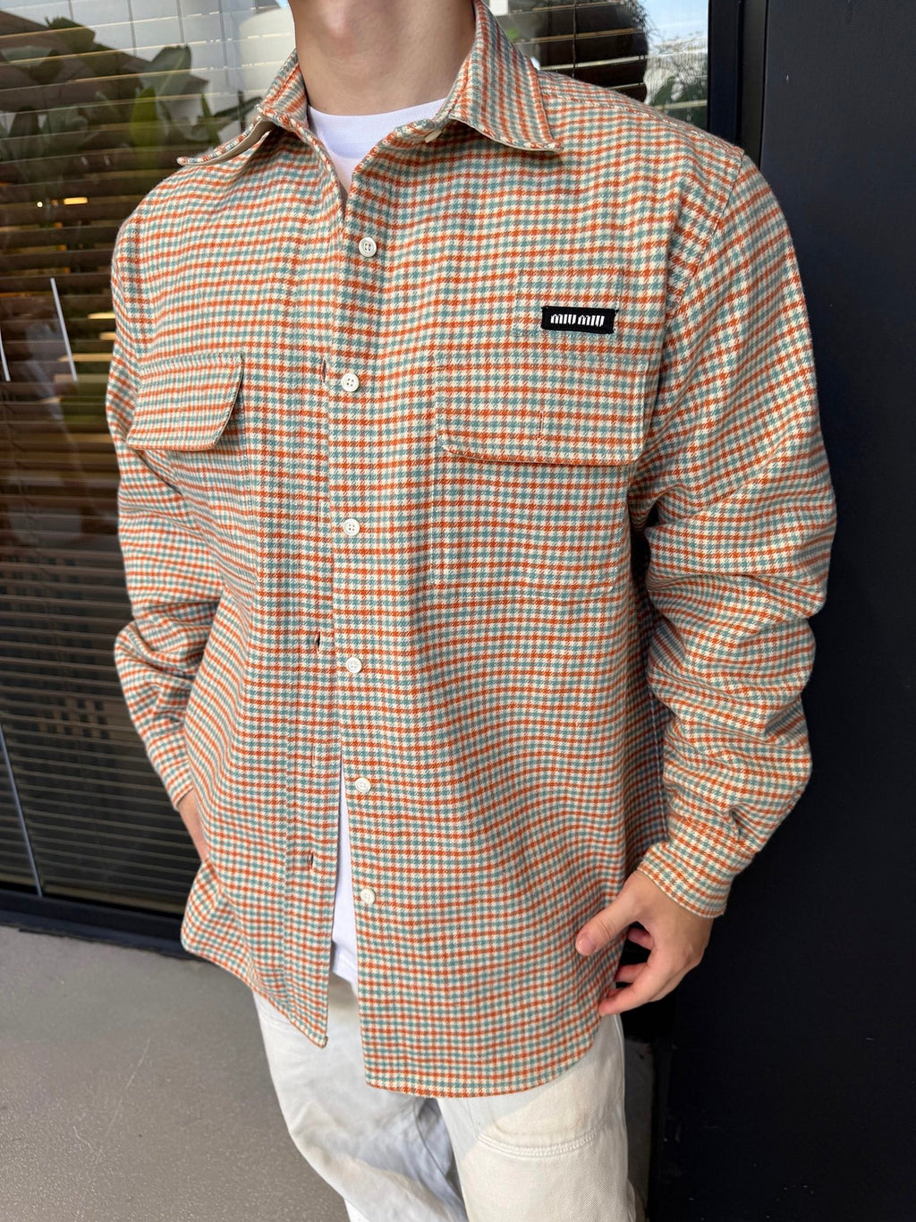 2026 new MM logo checked shirt jacket (CC7036-B70)