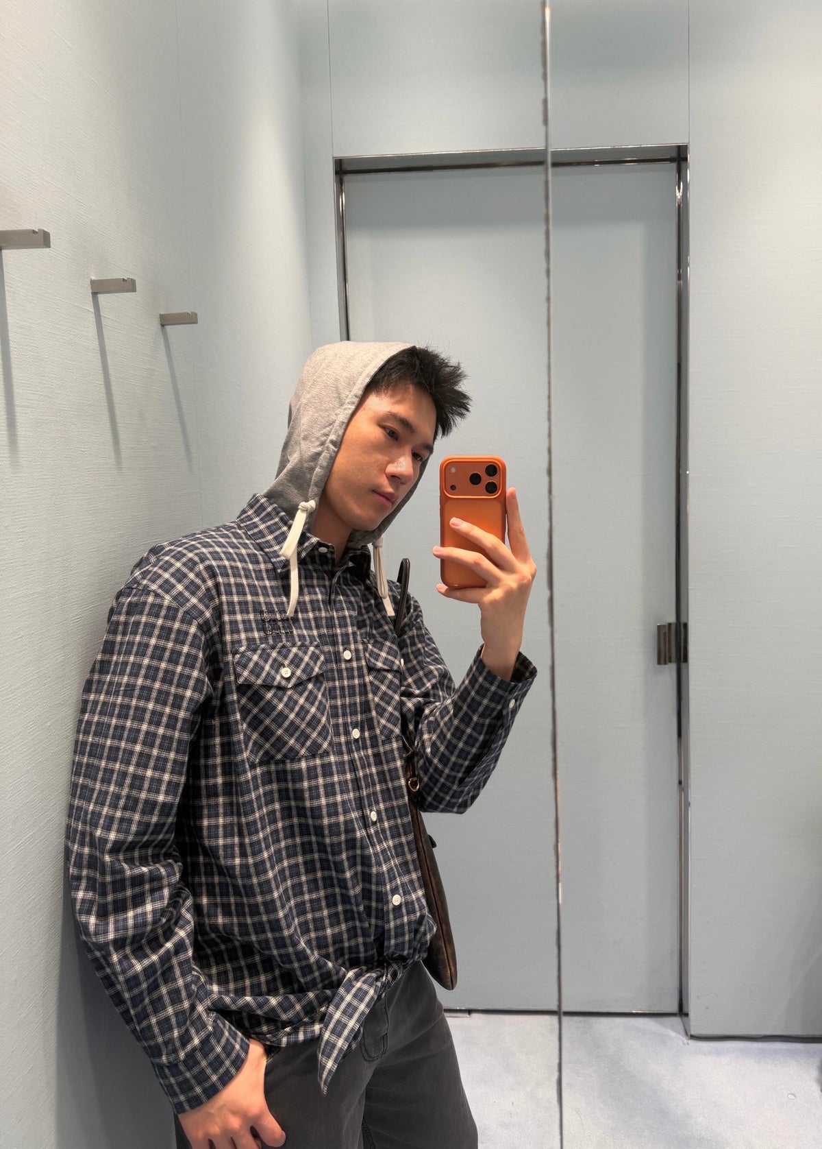 2026 New MM Check Pattern Logo Hooded Coat (BB4034-C20)