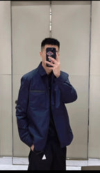 2026 New Mon Leather-Patch Pocket Zipper Down Jacket (AA680-D35)