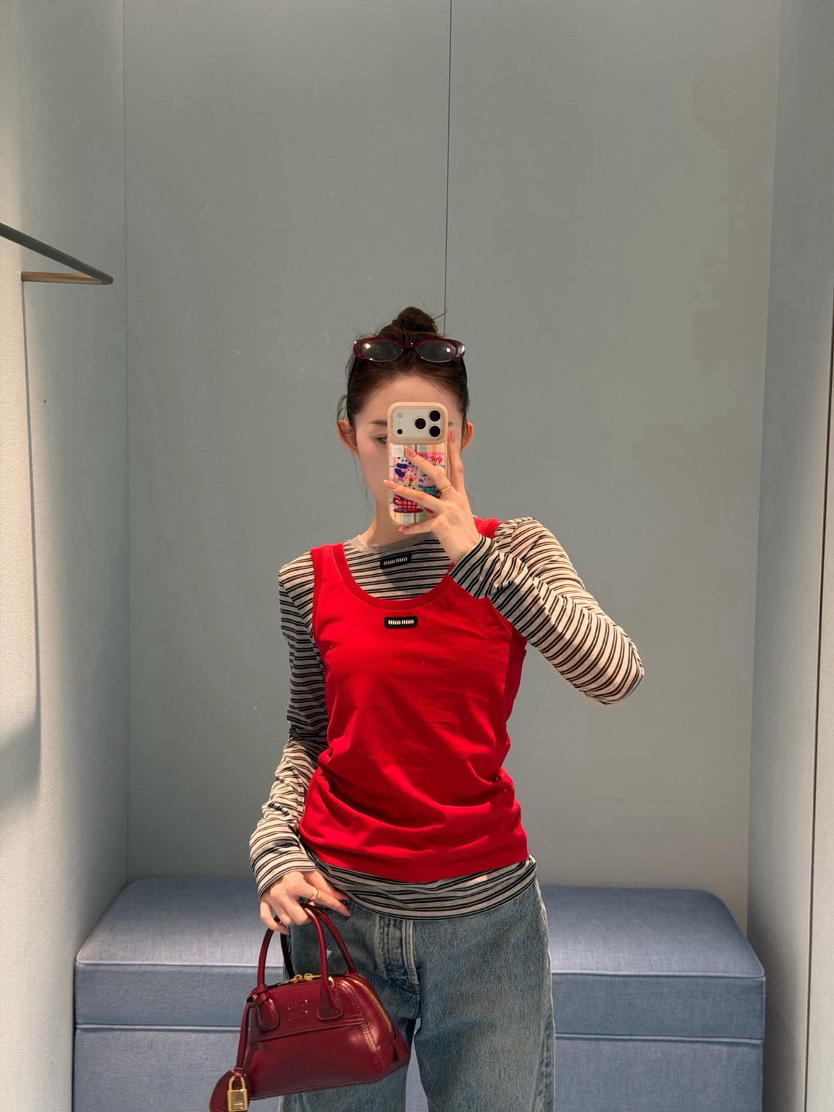 2026 Women's MM Logo Striped Long-Sleeved (FF844)