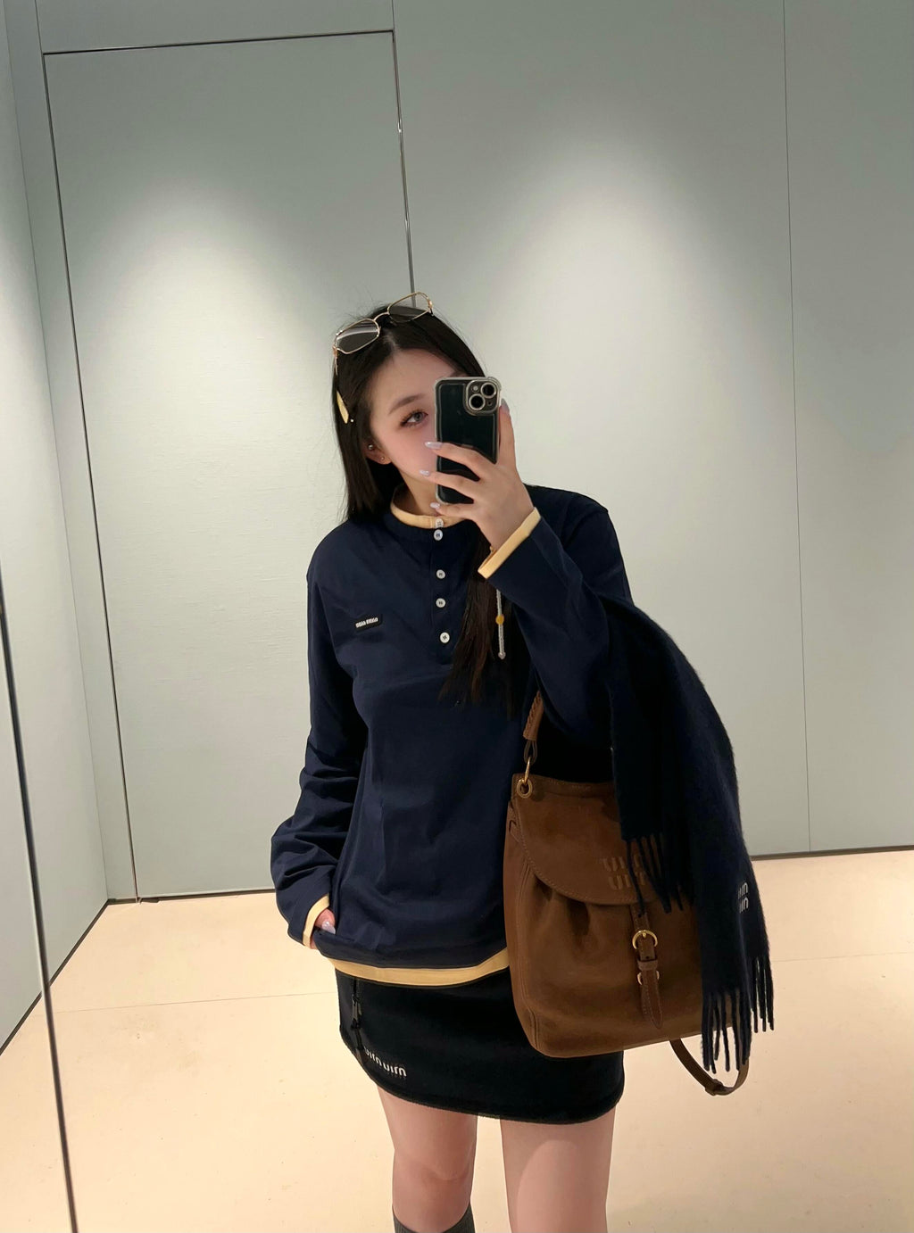 2026 Women's MM Logo Henry Collar Long Sleeve (FF846)