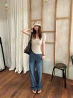 2026 Women's GU All-Over Jacquard Print Pants (DD163)